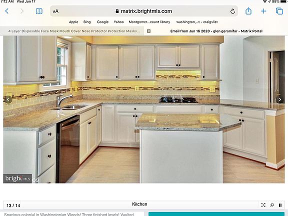 Partial kitchen with island view