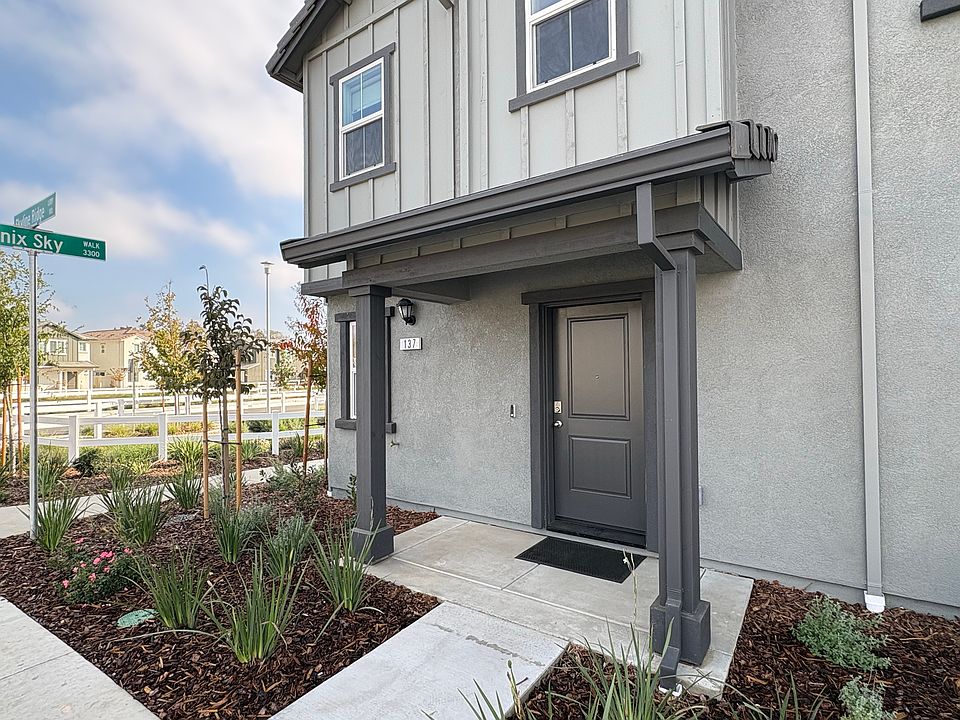 Front entrance with flower bed