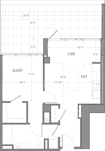 Floor plan Penthouse A with Deck