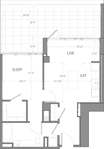 Floor plan Penthouse A with Deck