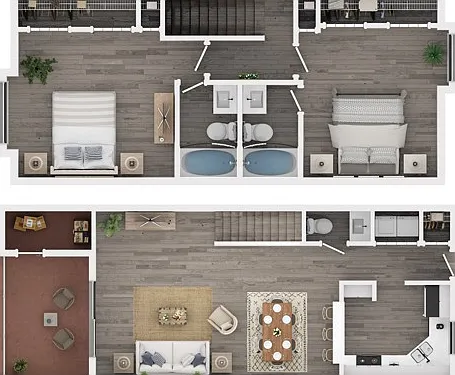 Two Bedroom Two and Half Bath Floor Plan Two Bedroom Two and Half Bath Floor Plan