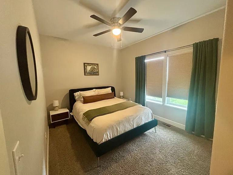 First bedroom has queen size bed and large closet