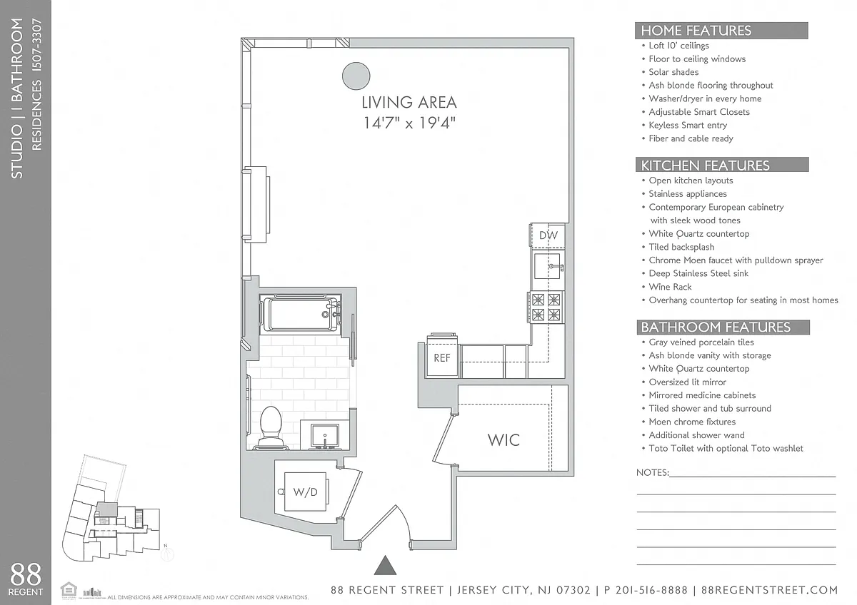Floor plan 88 Regent - Studio S3