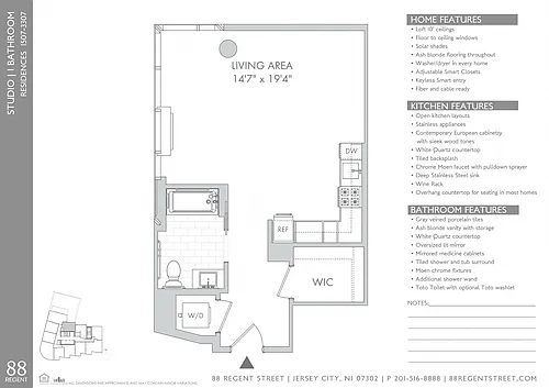 Floor plan 88 Regent - Studio S3