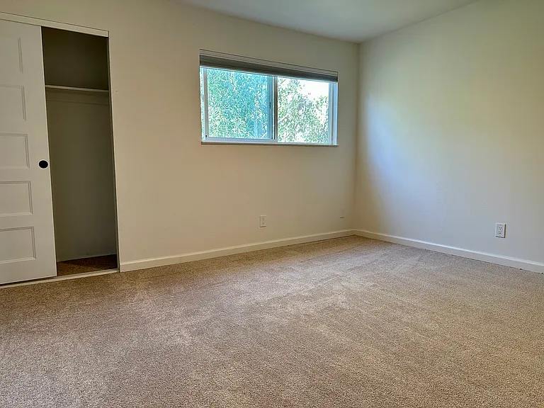 Primary bedroom with new carpet