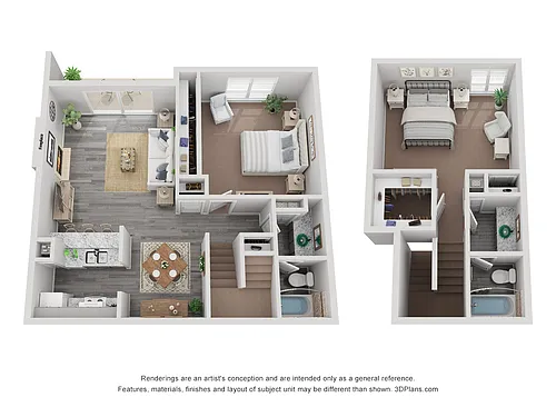 Floor plan 1 Bed 1.5 Bath with Loft Luxury Rehab 809 sq ft