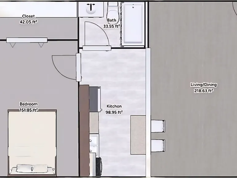 1 Bedroom layout