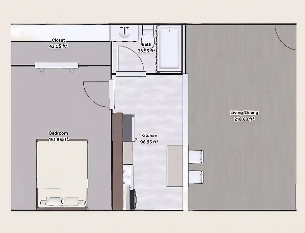 Floor plan 1 Bedroom