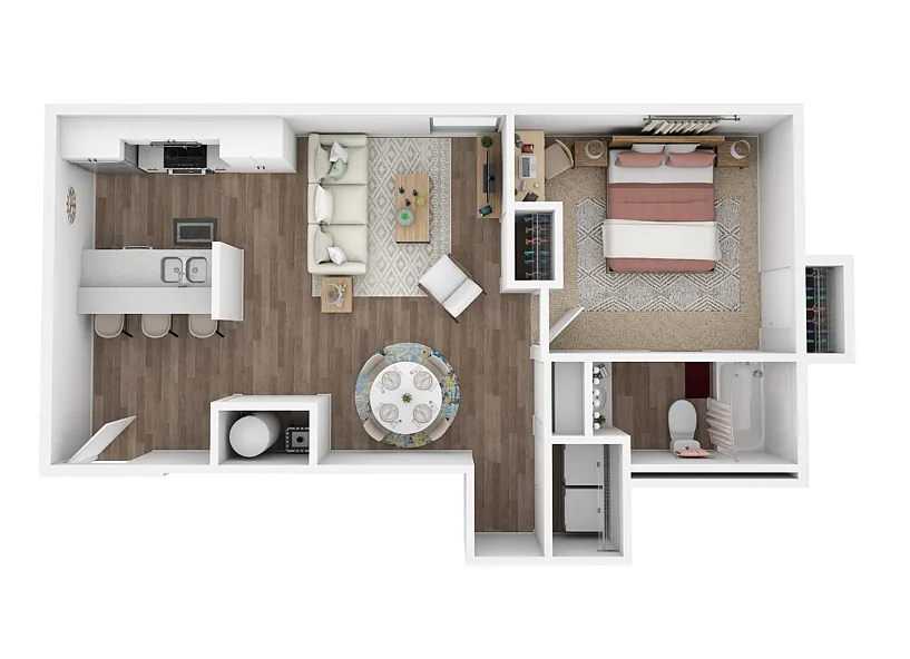 Floor plan 1 Bedroom One Bathroom