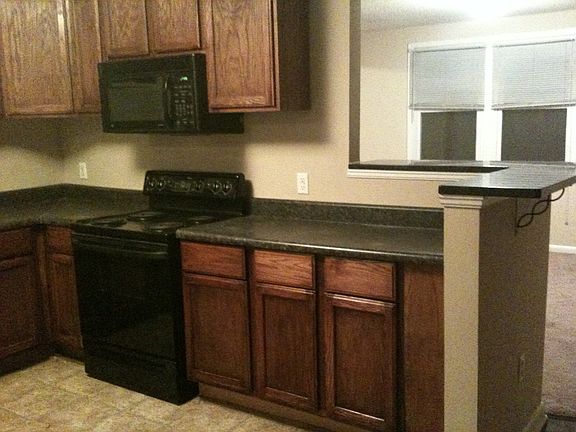 Breakfast bar with granite countertops