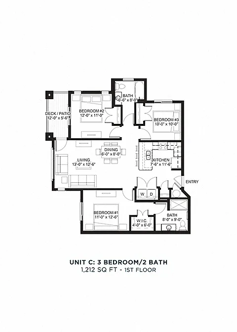Floor plan Three Bedroom - C
