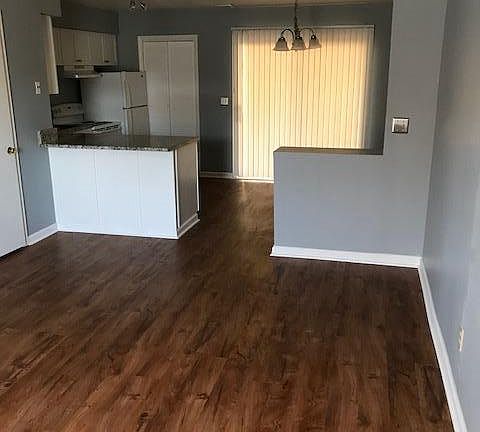 Open floor plan - living room opens through to kitchen and d