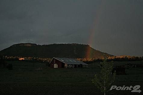 45 - Barn and Butte with rainbow and dark