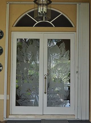 Custom Glass Design on Door