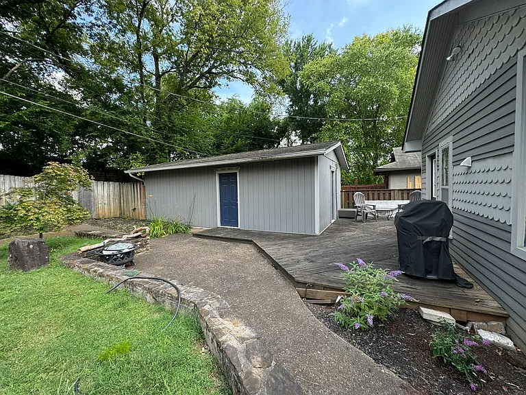 Back Yard with Deck and Storage