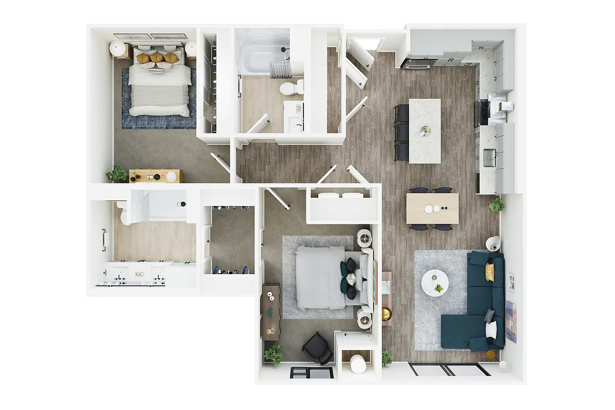 Floor plan 1 Bedroom F + Den