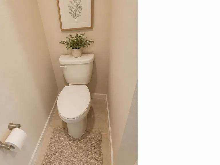 Primary Toilet, virtually staged.