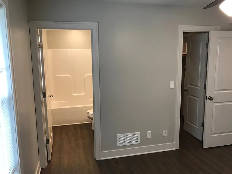 2nd floor rear bedroom showing private bath and walk in closet