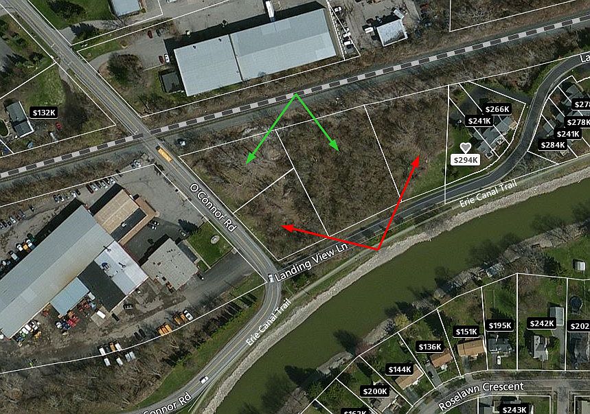 Green Arrows highlight lots