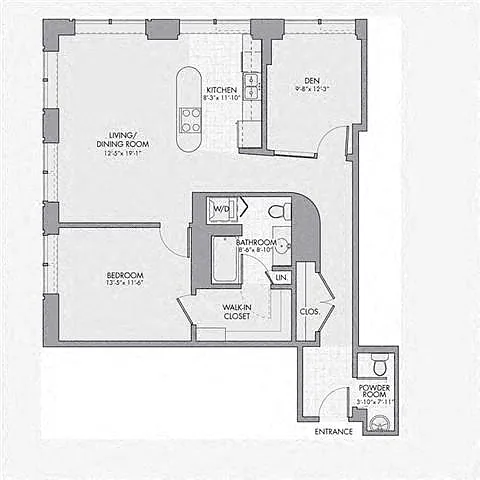 Floor plan 1P Den