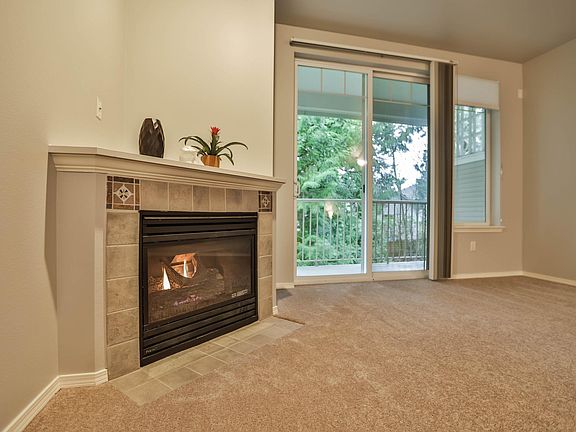 Gas fireplace. Room for a BBQ on the deck.