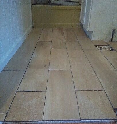 Tile flooring in bathroom