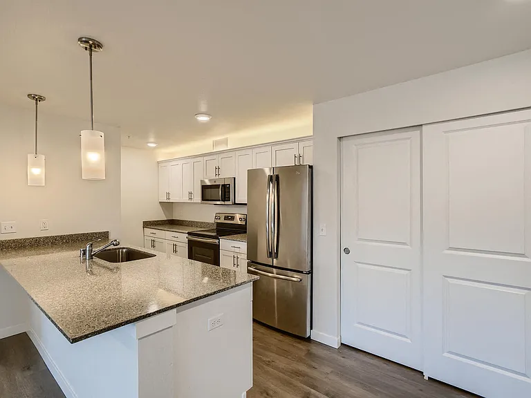 A Typical Kitchen at Huntington Place Apartments
