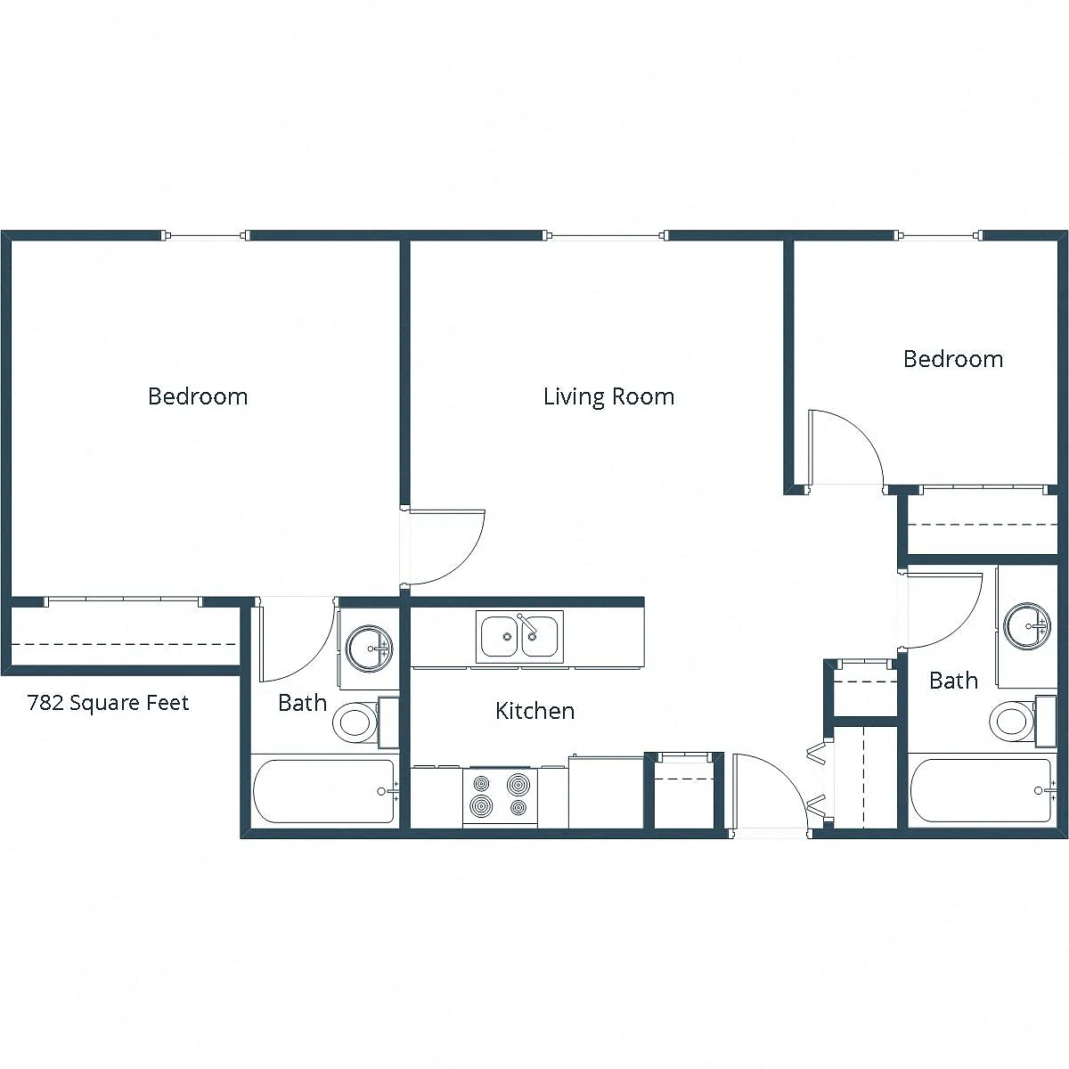 Floor plan Two Bedroom 22A