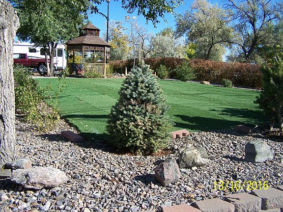 Artificial lawn and gazebo
