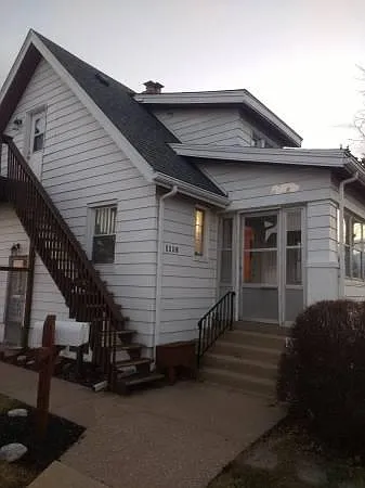 Take stairs to enter at top