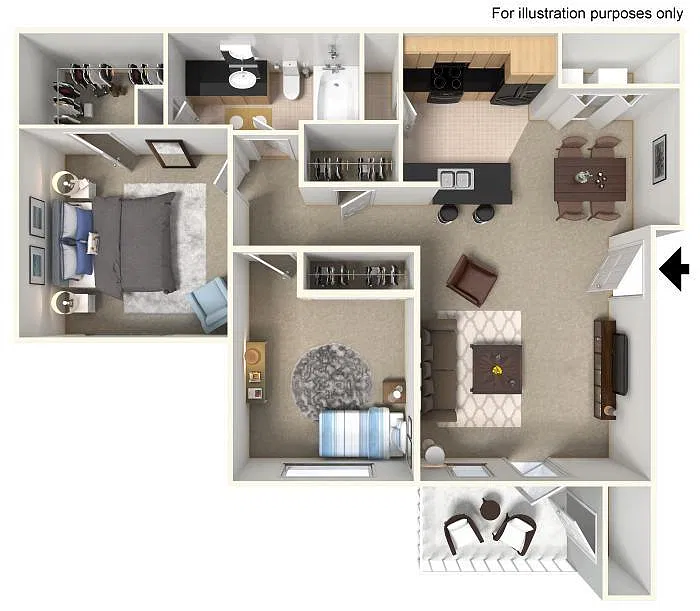 Floor plan 2x1R