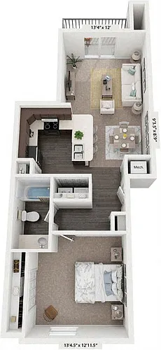 Floor plan One Bedroom