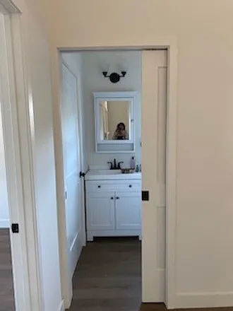 view to bathroom from main living area