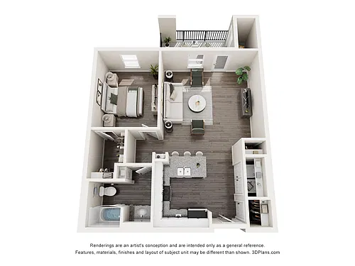Floor plan 1BR-A - 1BR-A
