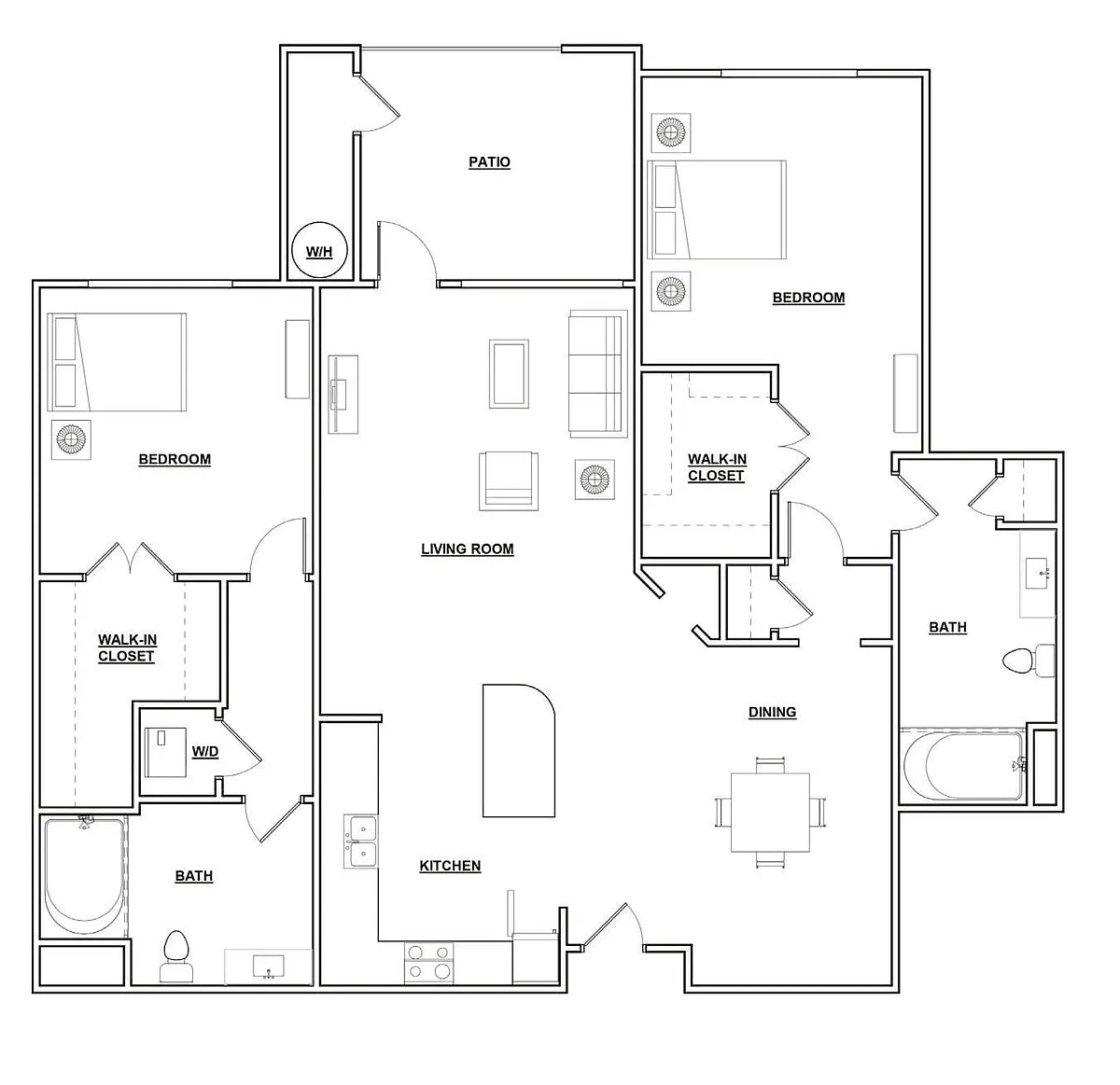 Floor plan 2D2 Renovated