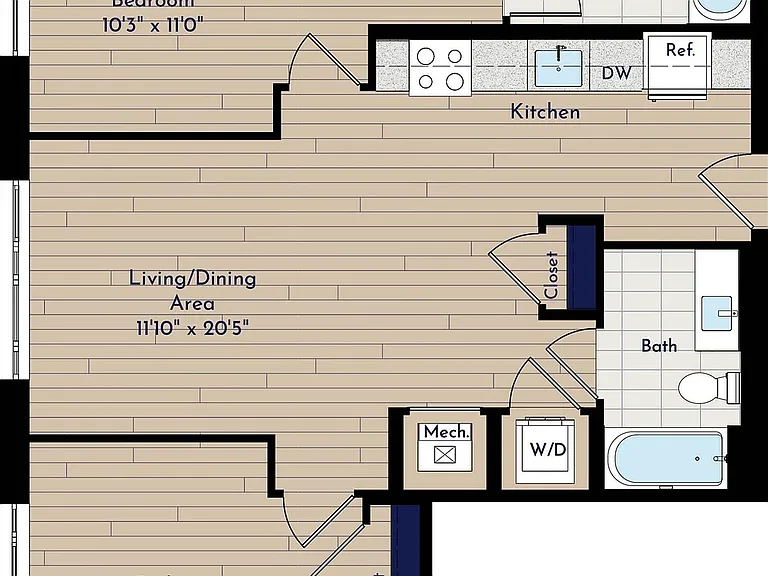 A 2BR-C Two Bedroom Floor Plan A 2BR-C Two Bedroom Floor Plan