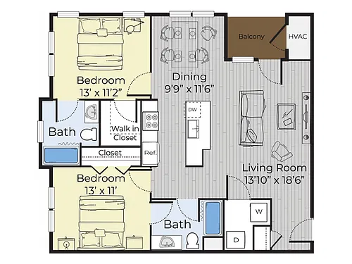 Floor plan Annex Two Bedroom