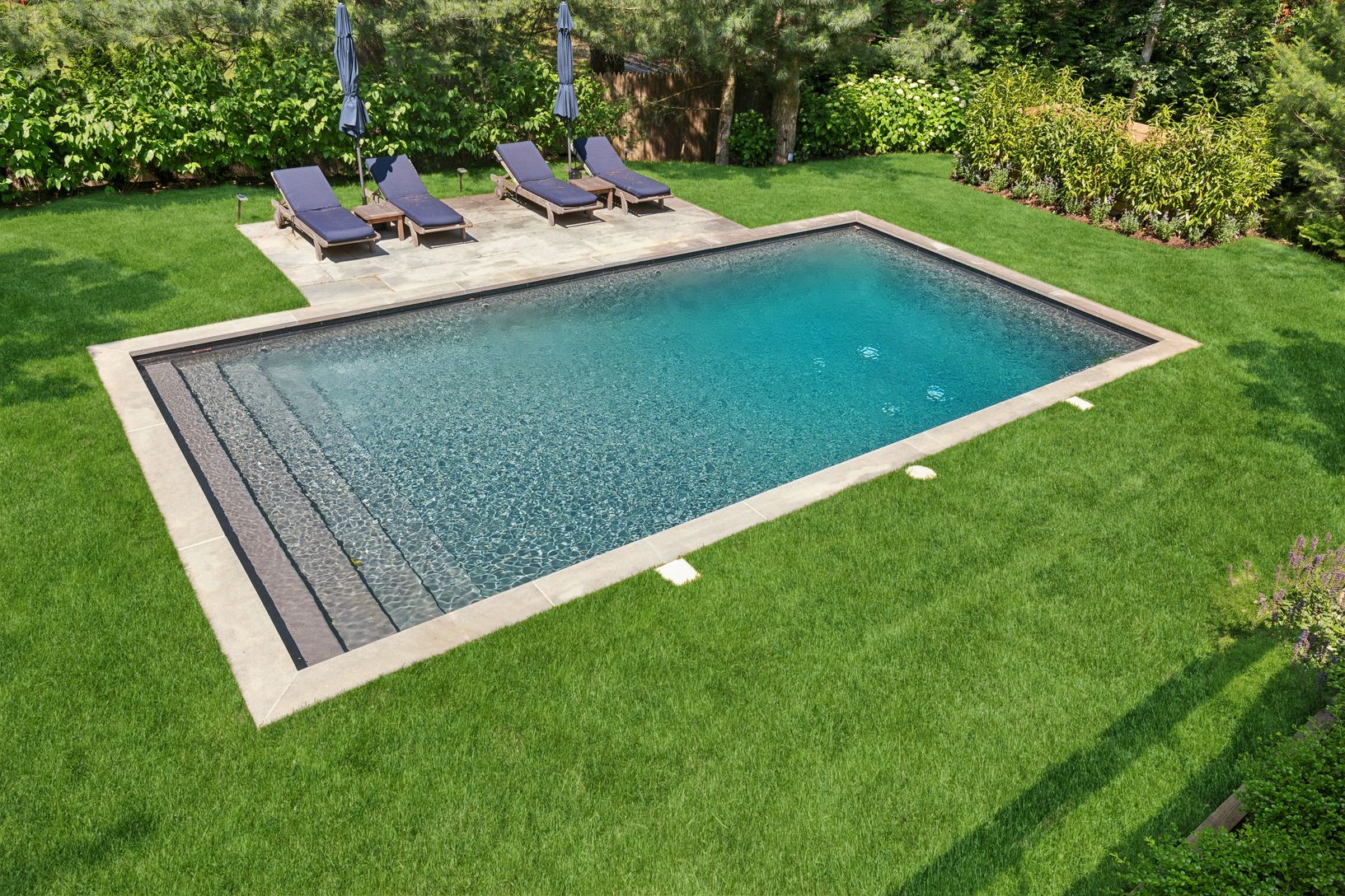 Heated saltwater gunite pool