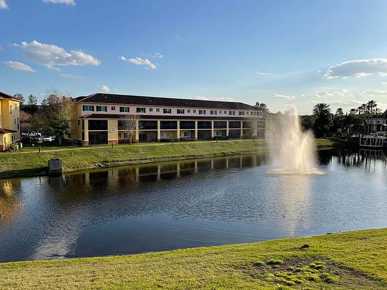 Pond view, screen enclosed patio