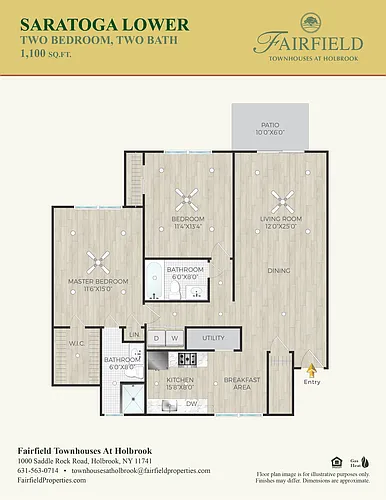 Floor plan Saratoga 2 Bed 2 Bath