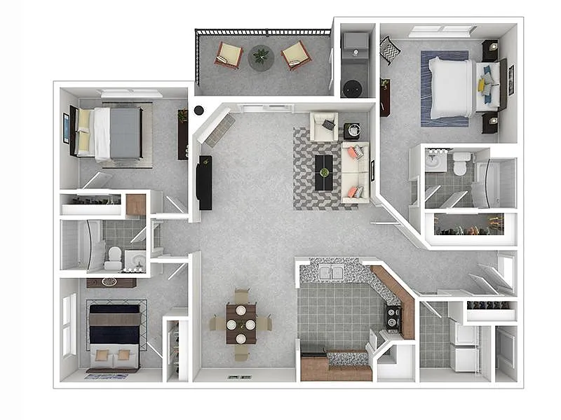 Floor plan 3 Bedroom 2 Bath