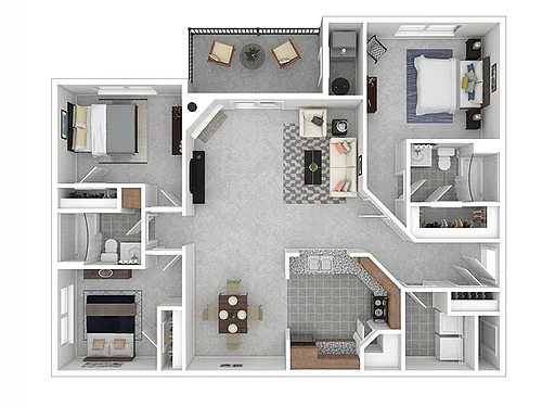 Floor plan 3 Bedroom 2 Bath