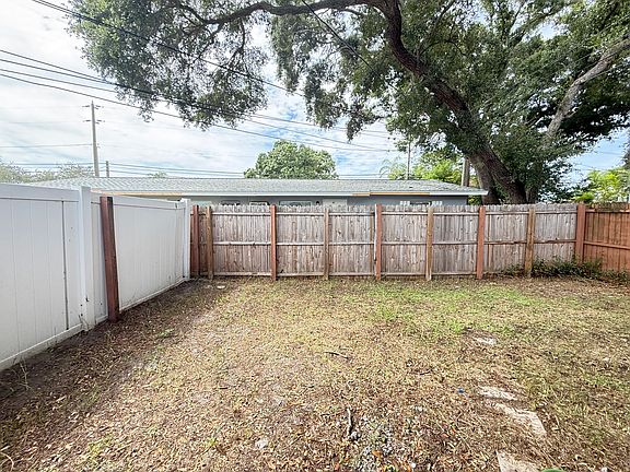 Fenced in backyard
