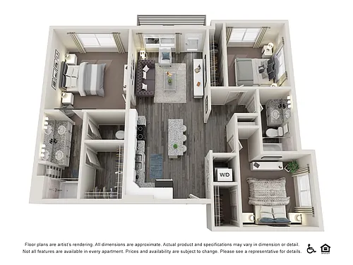 Floor plan 3x2 - 1129 sqft - C1