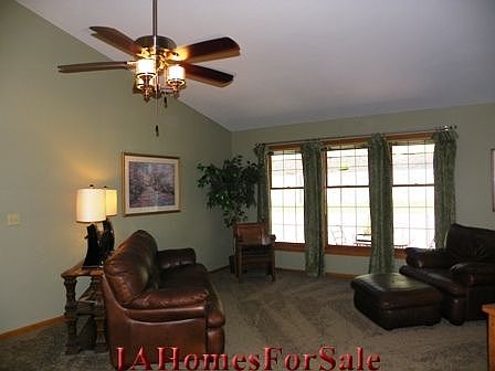 Living Room with vaulted ceiling