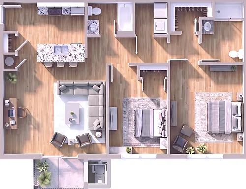 Floor plan 2-Bedroom Apartment