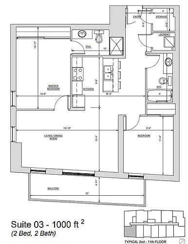 Floor plan 2 Bedroom