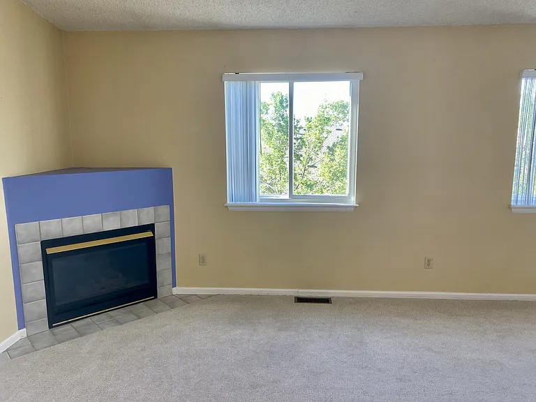 Gas fireplace provides cozy comfort in the winter months.