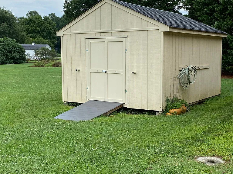 Detached shed with electricity
