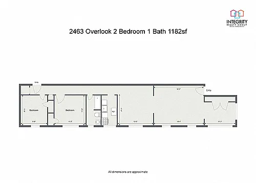 Floor plan Overlook 2459-63 2 Bedroom 1 Bath